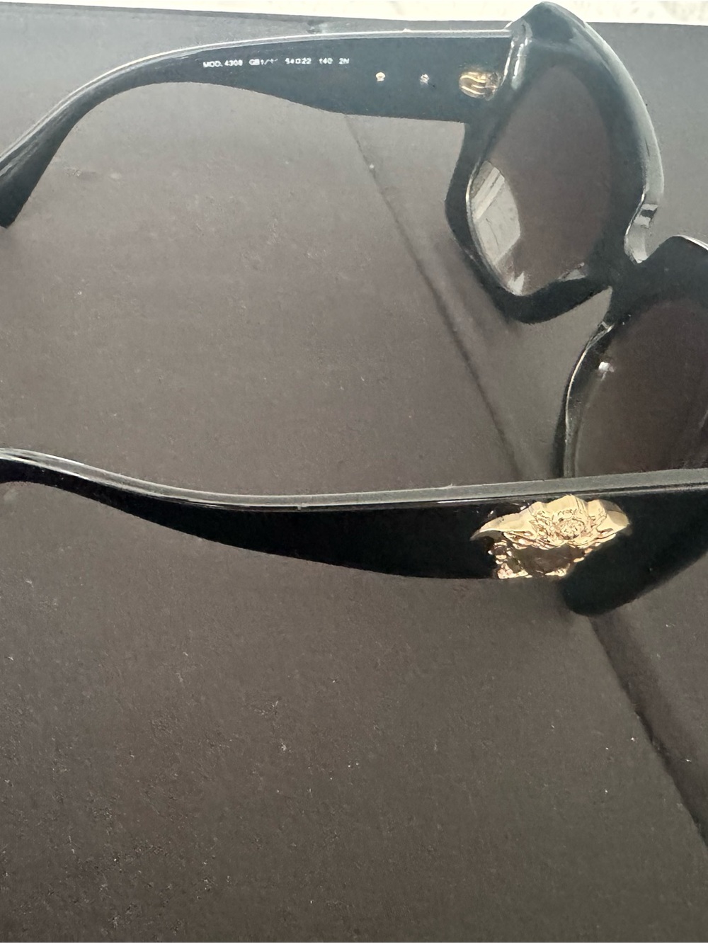 Versace Black Sunglasses with Gold Medusa Accent